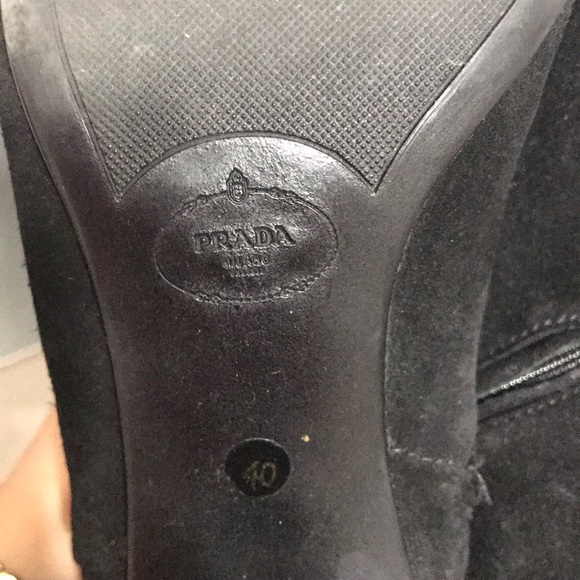 Prada black Suede boots EU 40 US 9.5 - Picture 7 of 8
